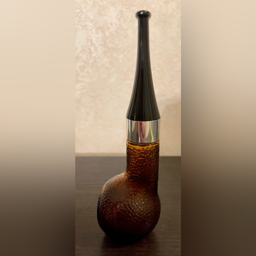 VTG 1970s Avon Amber Glass  Tai Winds After Shave Decanter Pipe, EMPTY